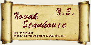 Novak Stanković vizit kartica